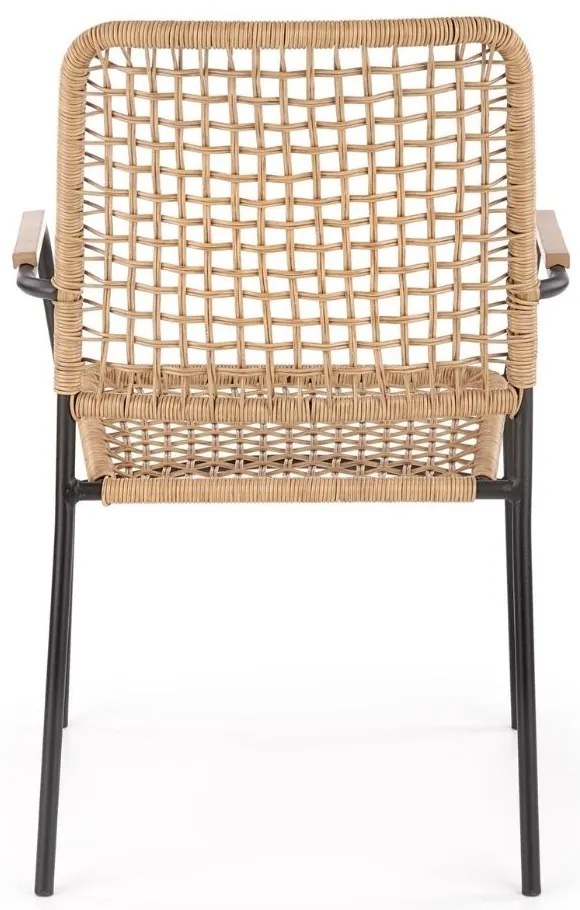 Scaun de bucaterie Baltar, ratan / negru