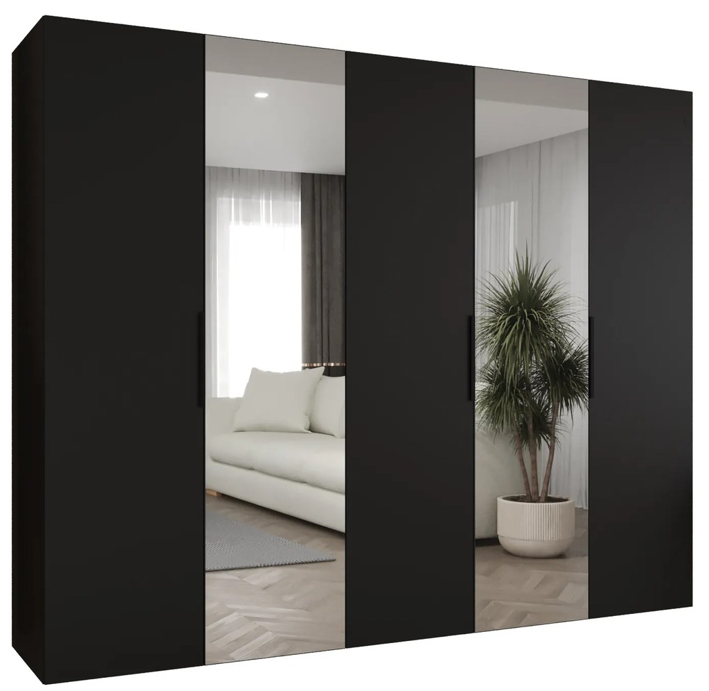 Dulap de haine 250 cm Mirabella 2 (Negru + Negru). 1126429
