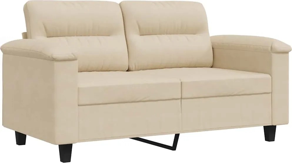 vidaXL Canapea cu 2 locuri, crem, 120 cm, țesătură microfibră