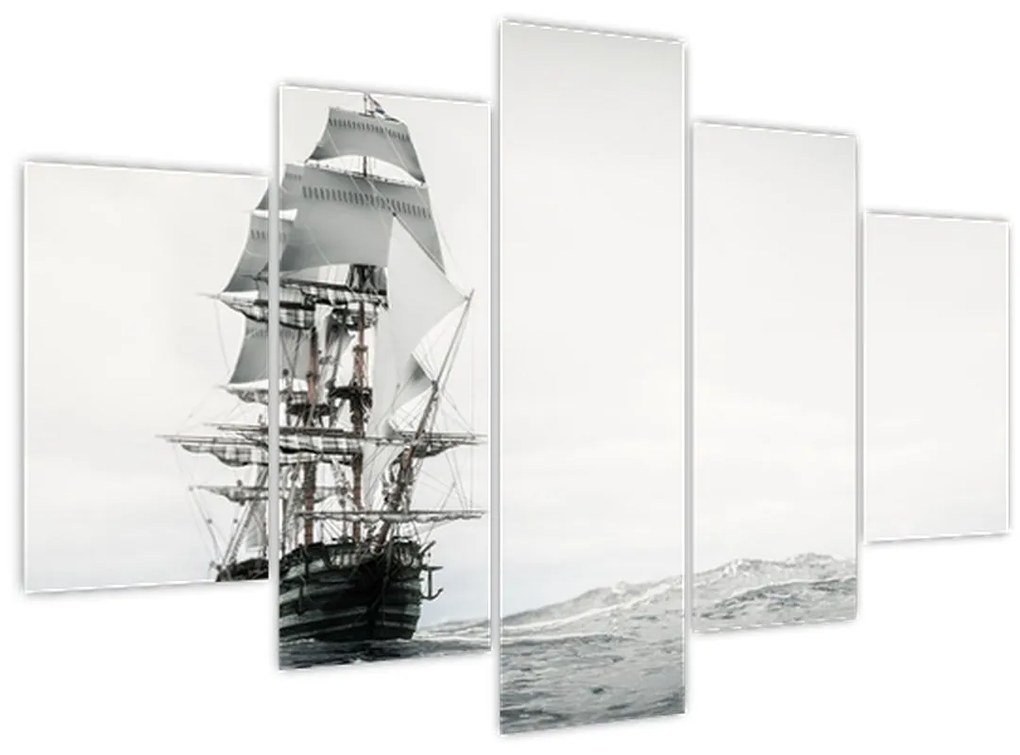 Tablou - O navă care navighează pe ocean (150x105 cm)