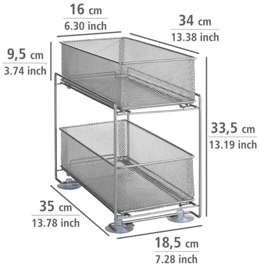 WENKO 53140800 - Poliță GIOMA, 35 x 33,5 cm, argintie