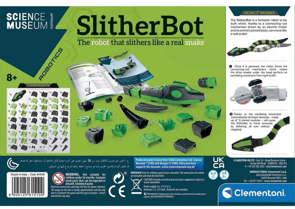 Animale Slither Bot Jucărie de construcție șarpe Clementoni