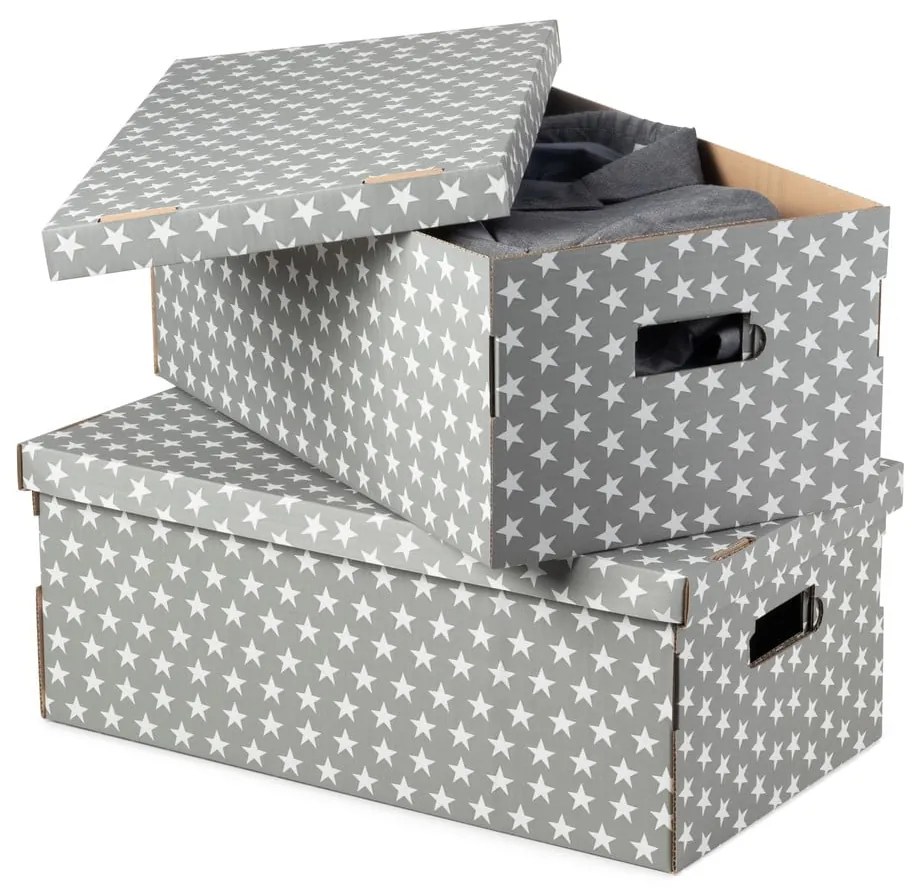 Cutii de depozitare 2 buc. din hârtie cu capac Stars - Compactor