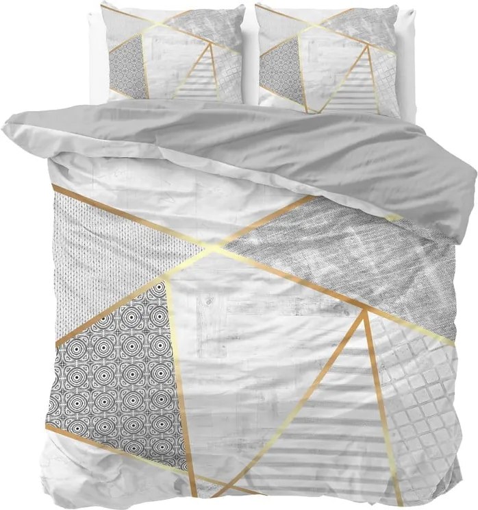 Lenjerie din bumbac pentru pat dublu Pure Cotton Graphic, 200 x 200/220 cm