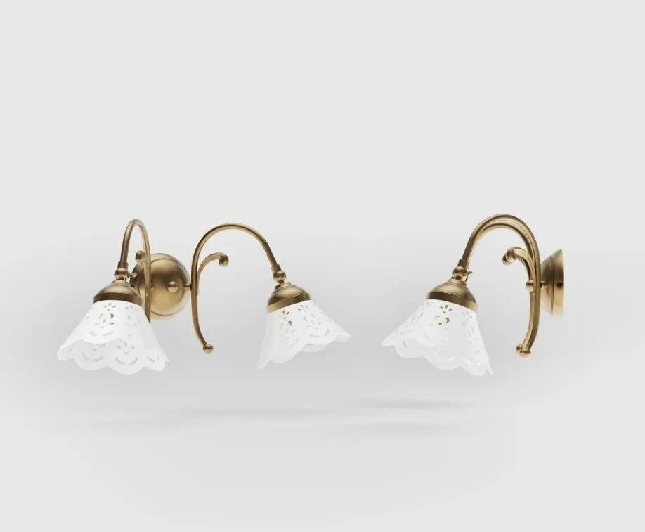 Aplica de perete din alama si abajur ceramic Zefira