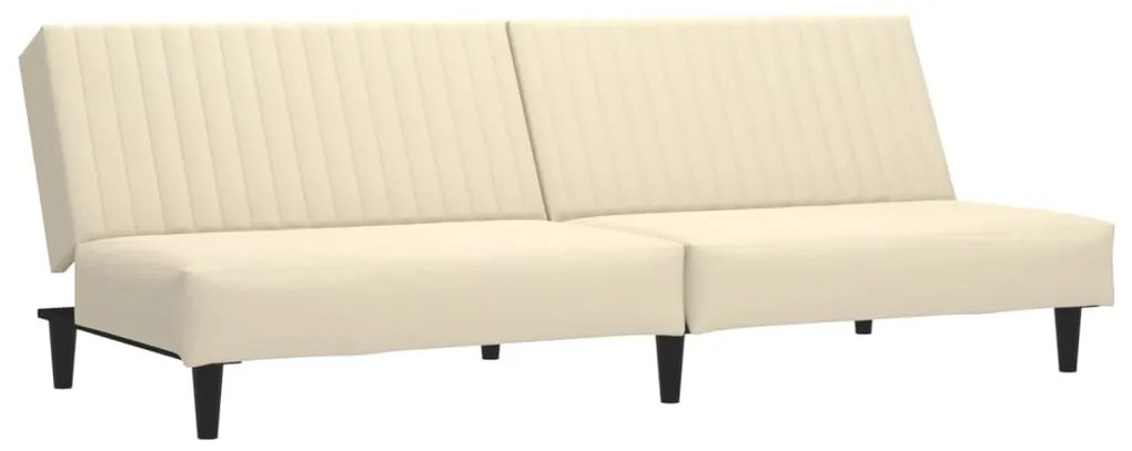 337648 vidaXL Canapea extensibilă cu 2 locuri, crem, catifea