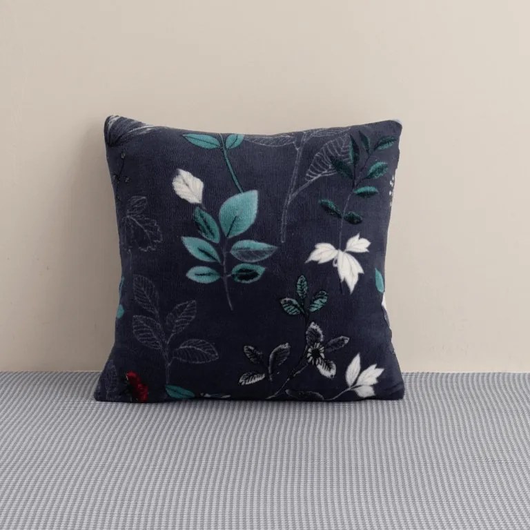 Fata de perna dubla fata DUO SENSE NOCTIFLORA 45x45 cm Cocolino/flanel, albastru inchis