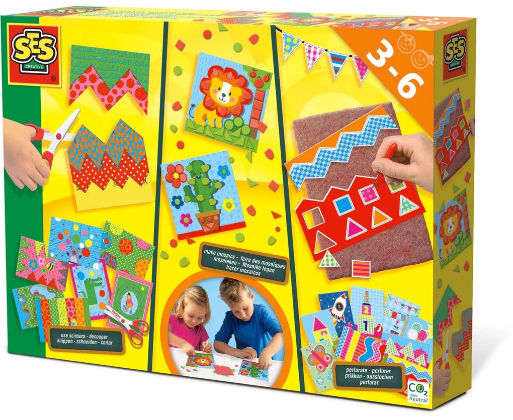 Set creativ - Invat sa tai, sa perforez si sa creez mozaicuri