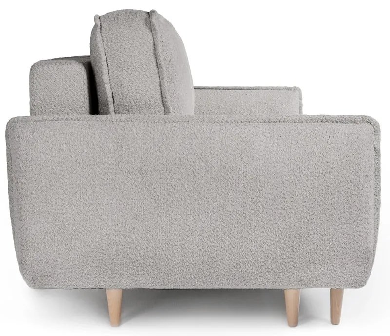 Canapea gri extensibilă cu tapițerie din stofă bouclé 215 cm Patti – Bonami Selection