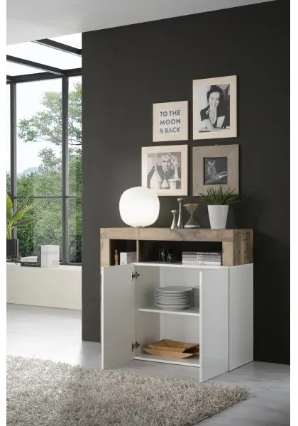 Comodă LENOR alb/maro