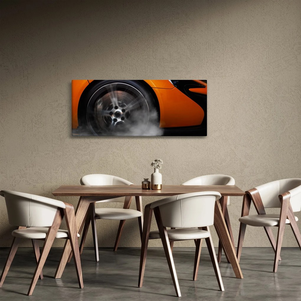Tablou - Mașină sport portocalie (120x50 cm)