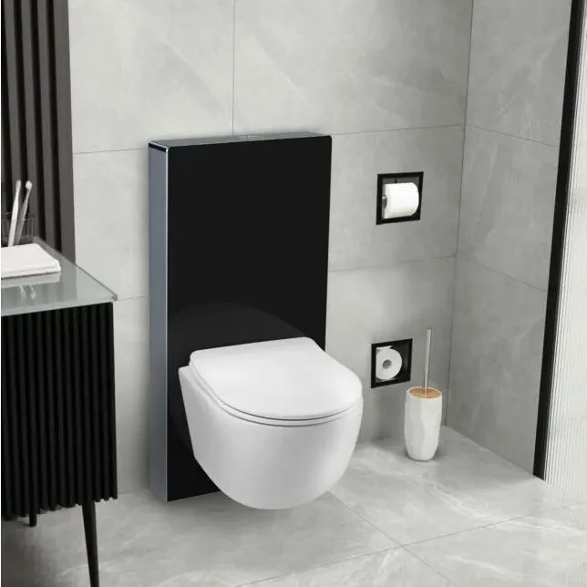 Rezervor incastrat Balneo Fix-Frame Glass Milky Black