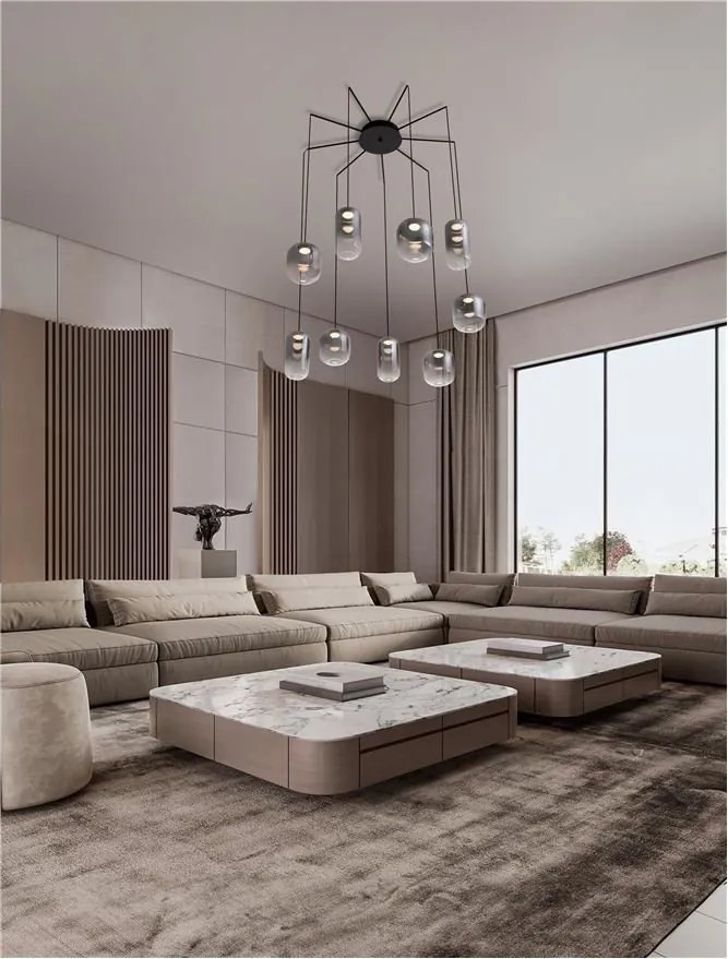 Lustra cu 9 pendule LED design modern AELIA
