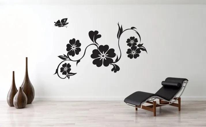 Autocolant de perete pentru interior cu motiv de flori simple 100 x 200 cm