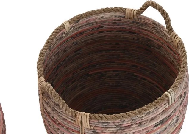 Set coșuri decorative din ratan, 52×52×58 cm, „Peach"