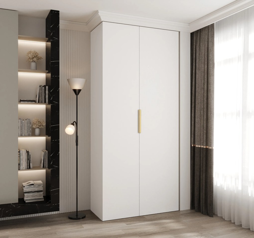 Dulap de haine 110 cm Carmela 40-4 (alb + Auriu). 1126638