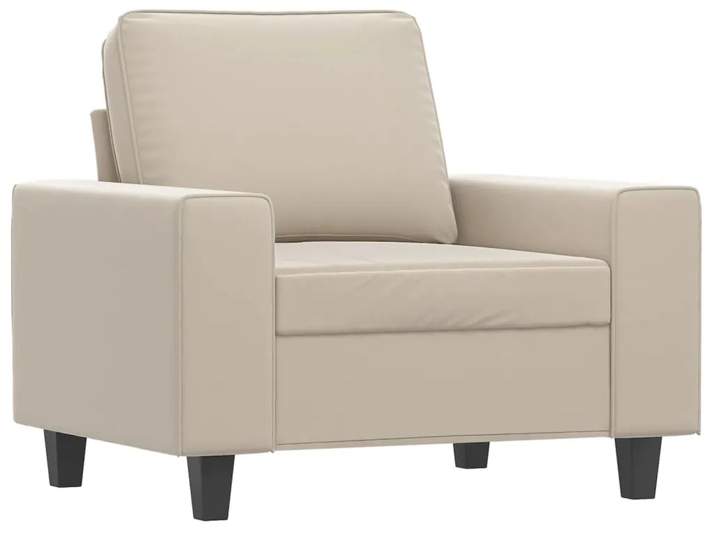 348973 vidaXL Fotoliu canapea, crem, 60 cm, textil microfibră