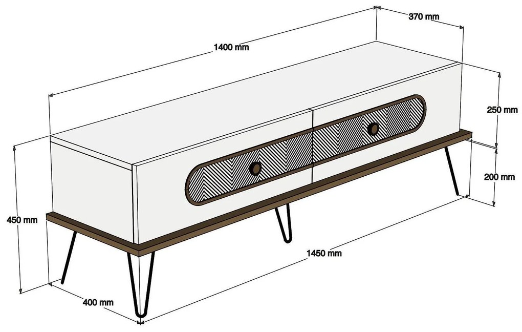 Set mobilier pentru living Biladi 2 (crem) . 1094087
