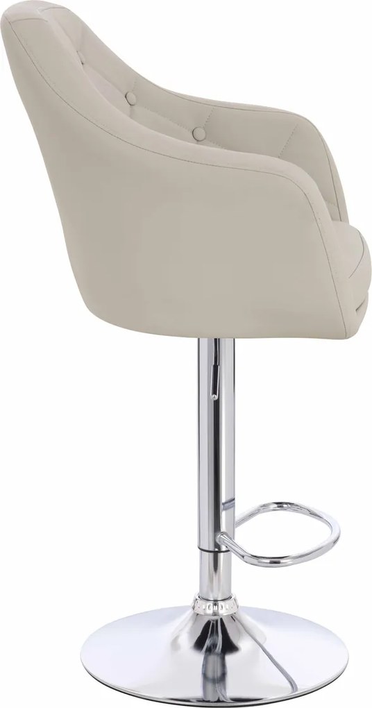 HR831W Scaun Ecru Piele Ecologica Premium Soft cu Bază Cromata