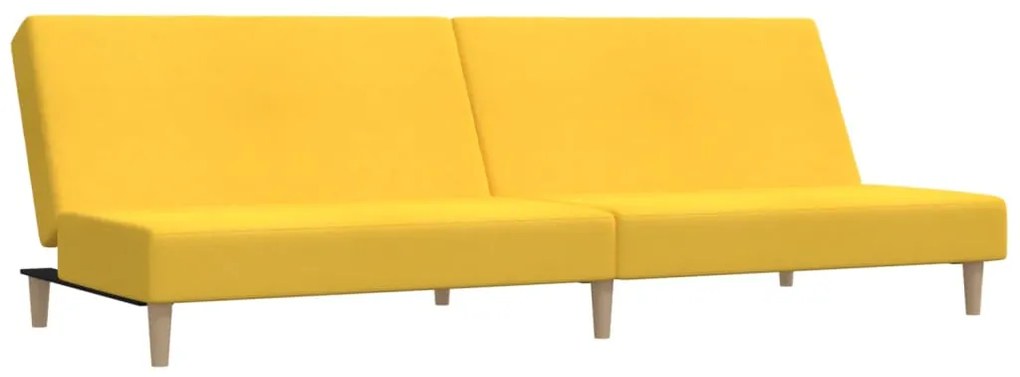 337282 vidaXL Canapea extensibilă cu 2 locuri, galben, textil