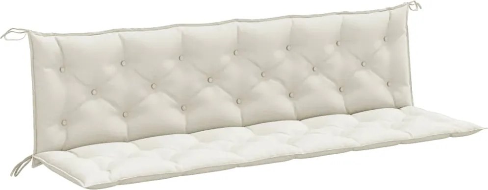 vidaXL Pernă bancă de grădină, 2 buc. melanj crem, 200x50x7 cm, textil