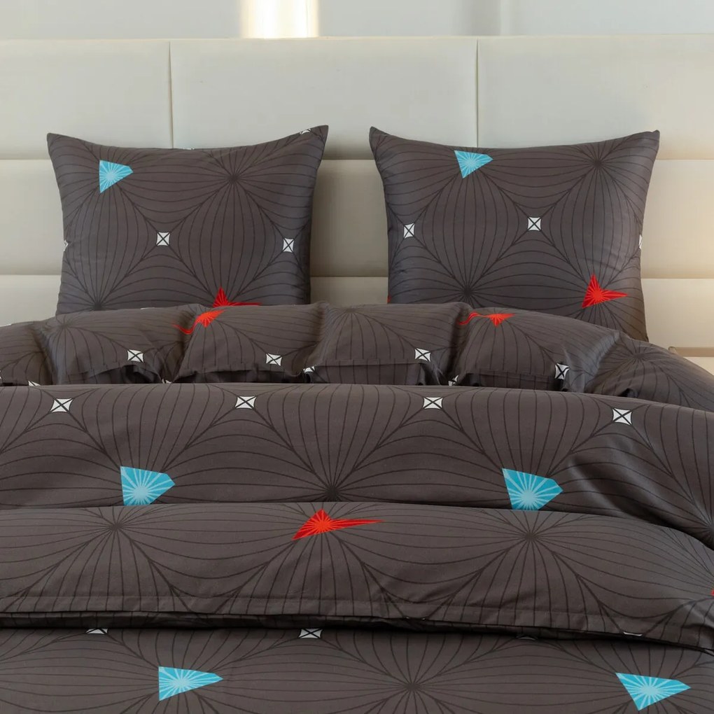 Lenjerie de pat din microfibra ORBITA gri inchis Dimensiune lenjerie de pat: 2 buc 70 x 80 cm | 160 x 200 cm