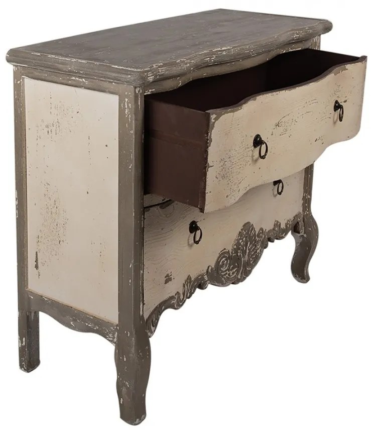 Comoda bej, din lemn, aspect vintage, Florence