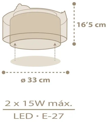 Plafonieră pentru copii BABY CHICK 2xE27/15W/230V Dalber 76876