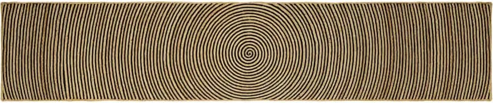 vidaXL Covor Natural și Negru 80 x 400 cm Iută