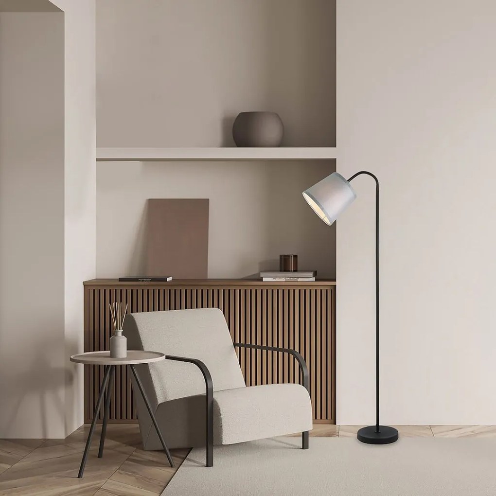 Lampadar design modern Godric negru, gri