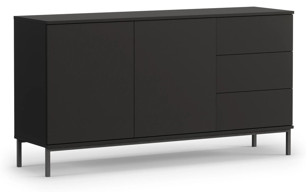Comodă Quebec K2D3SZ (Negru mat). 1051863