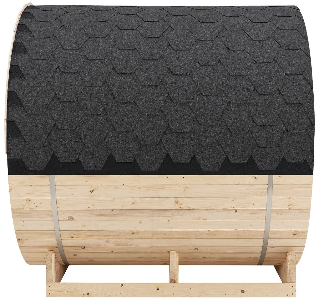 Vonkajšia sudová sauna Spitzbergen L dĺžka 190 cm priemer 190 cm (6 kW)