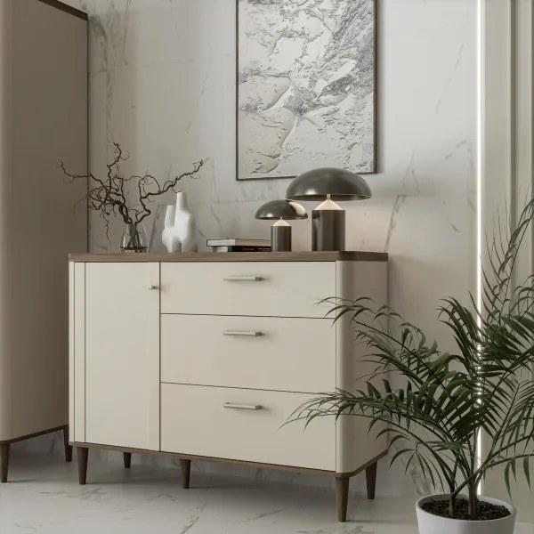 Comodă cu sertare VIRO, maro/bej