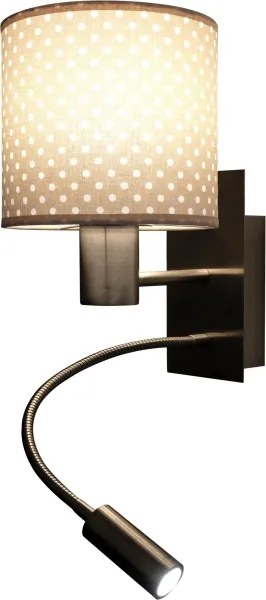 Brilagi - Lampă LED flexibilă BOBO 1xE27/25W/230V + LED/3W, crom mat/bej/cu buline