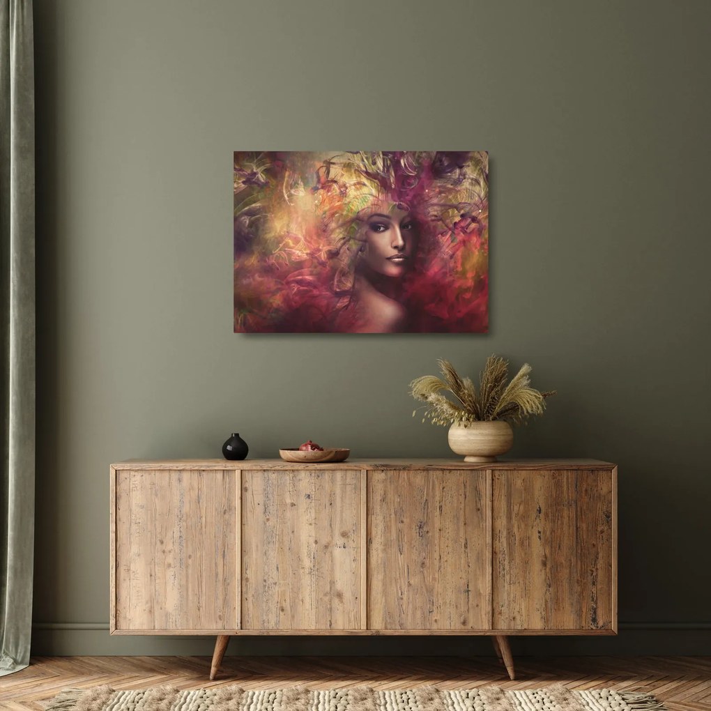 Tablou pe sticlă - Femeie de fantezie (70x50 cm)