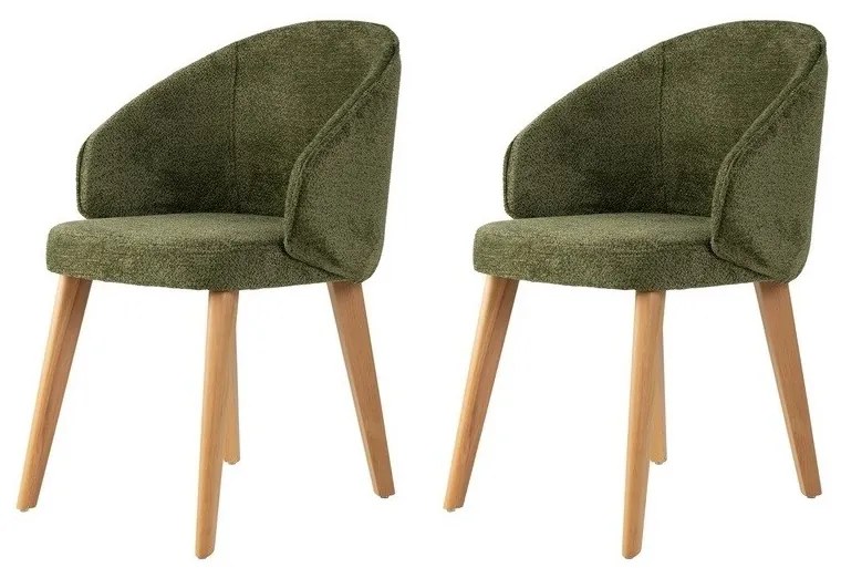 Set de scaune de sufragerie Bentley Green andLight Oak, 2 buc.
