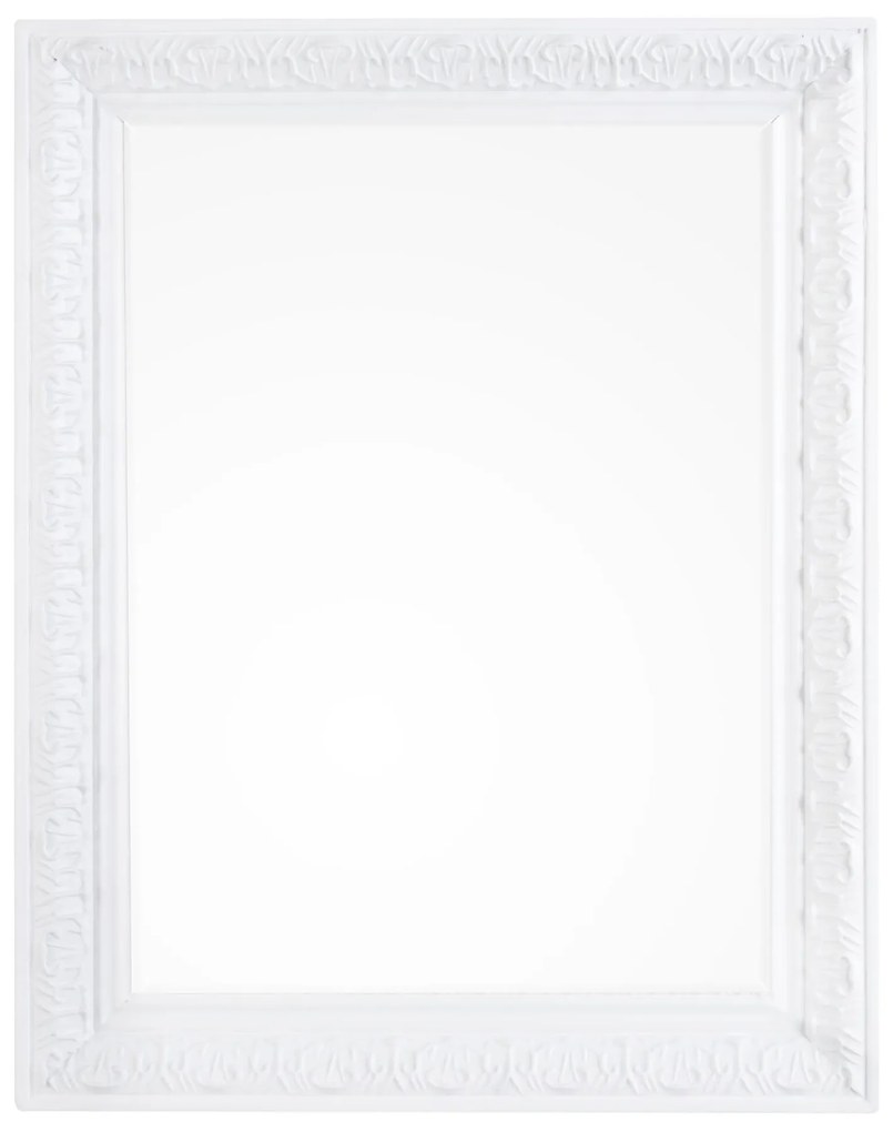 Oglinda decorativa perete cu rama alba patinata Miro 35x45 cm