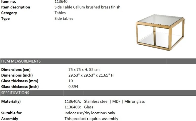 Masuta laterala eleganta design LUX Callum 113640 HZ