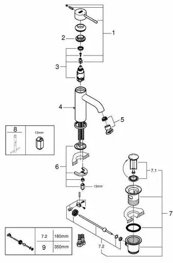 Baterie lavoar Grohe Essence New S crom lucios monocomanda