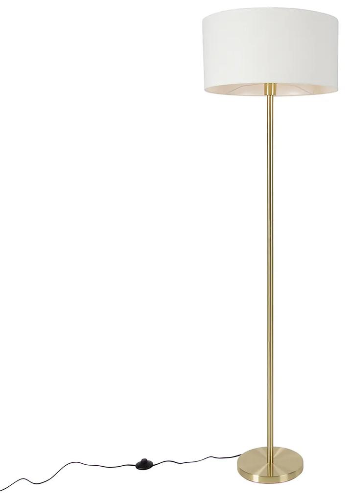 Lampă de podea alamă cu abajur alb 50 cm - Simplo