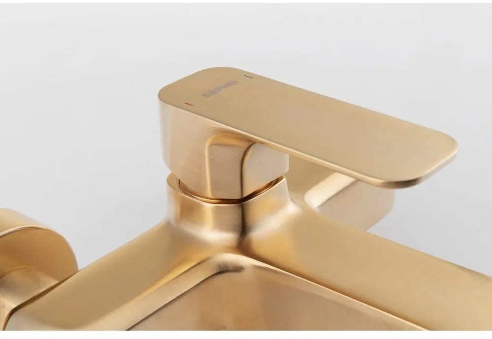 Baterie aurie pentru cadă cu montare pe perete (2 ieșiri) Spy – Sapho