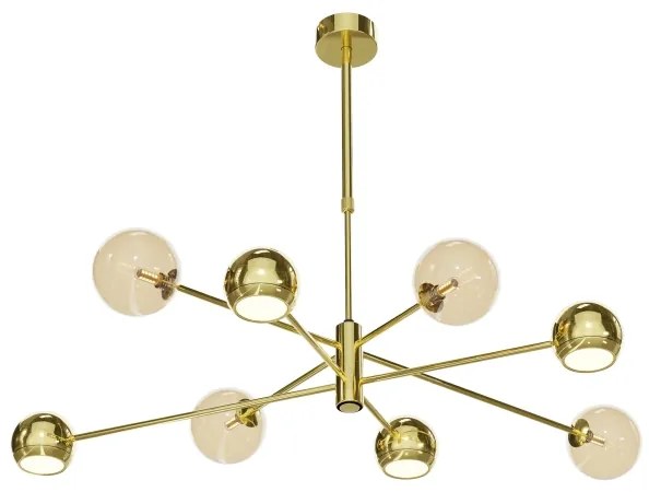 Lustră pe tijă Jupiter 1969 MOKA 4xGU10/10W/230V + 4xG9/10W/230V auriu/bej