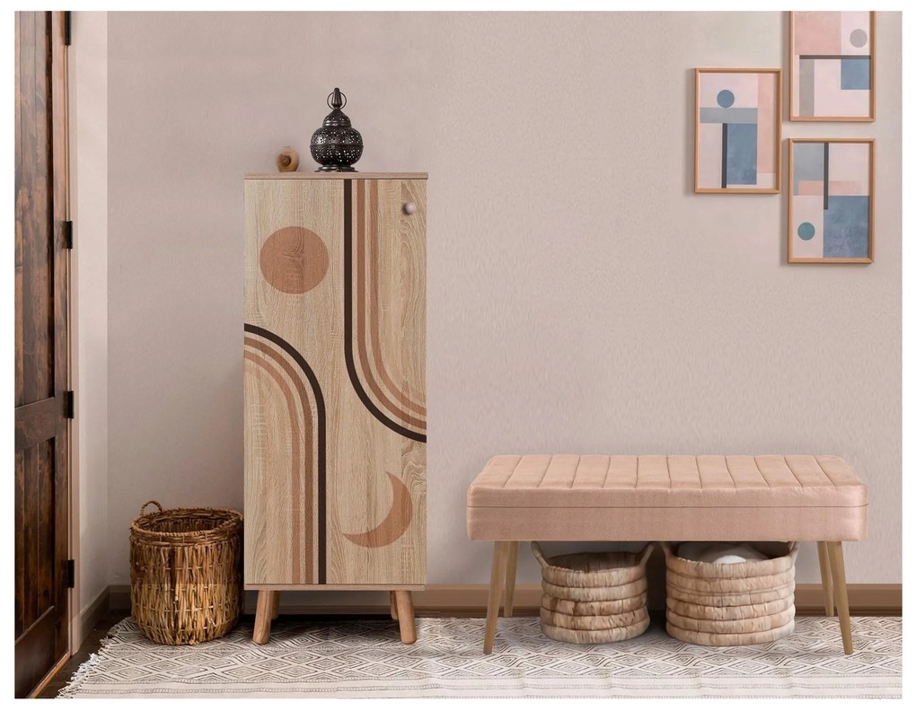 Mobilier Hol Beside 33 (stejar sonoma + piatră) . 1093998