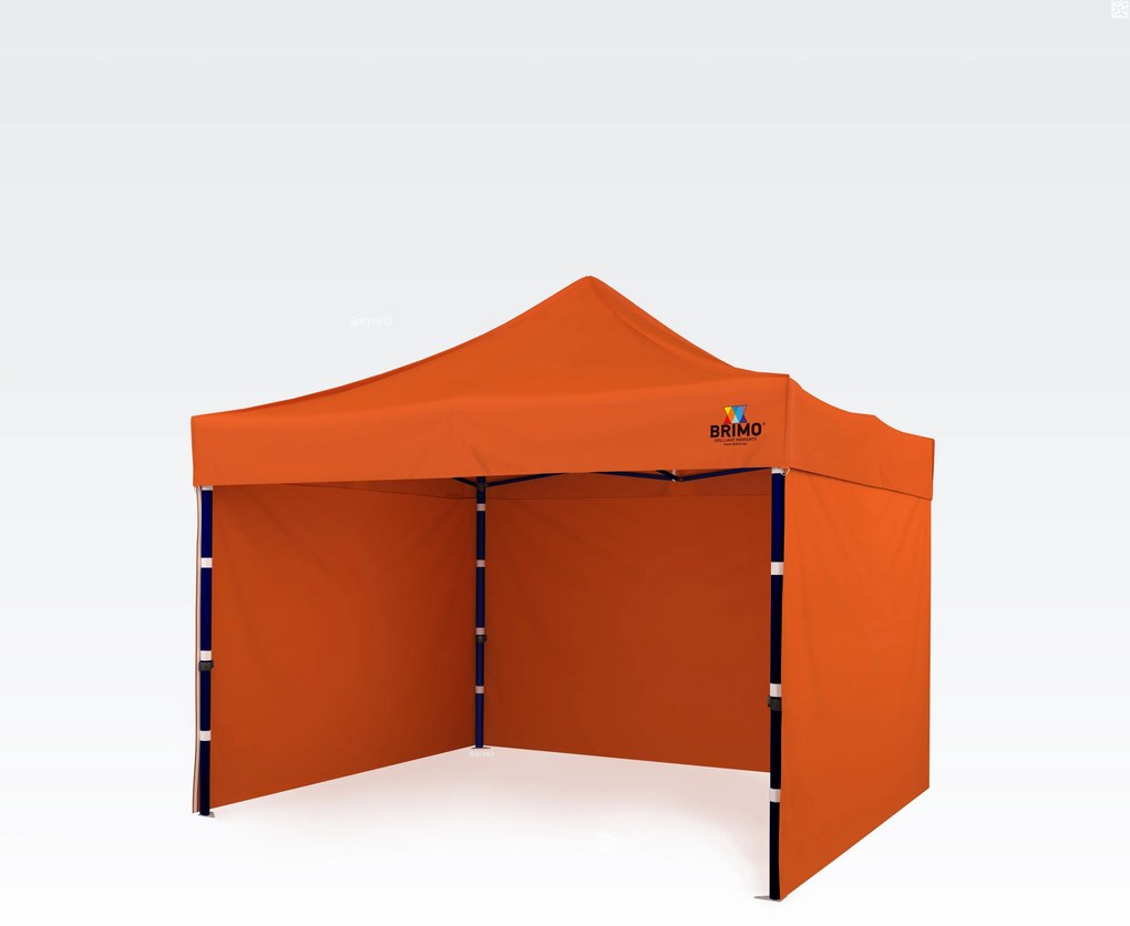 Altanț 3x3m Cadru din Oțel cu 3 Pereți: Cort de Lucru pentru Meșteșugari - cu 3 pereți - Portocaliu