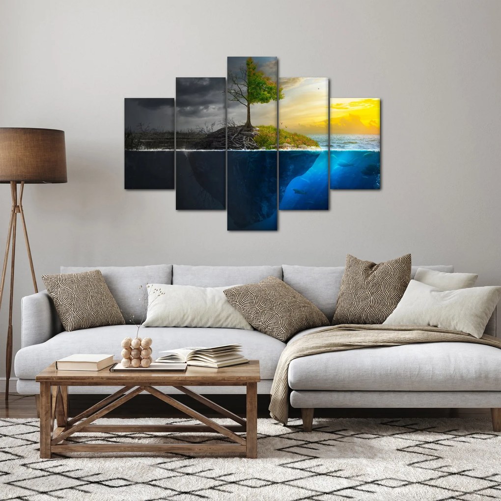 Tablou reprezentând două părți (150x105 cm)