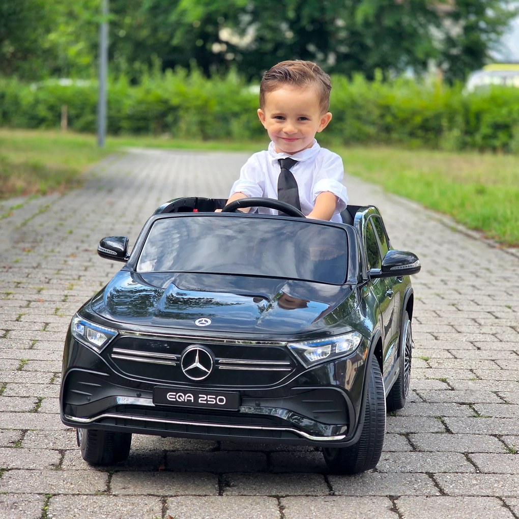 HOMCOM Mașină Electrică pentru Copii 3-8 Ani cu Telecomandă și Claxon, Negru, 111.5x69x52.5 cm | Aosom Romania