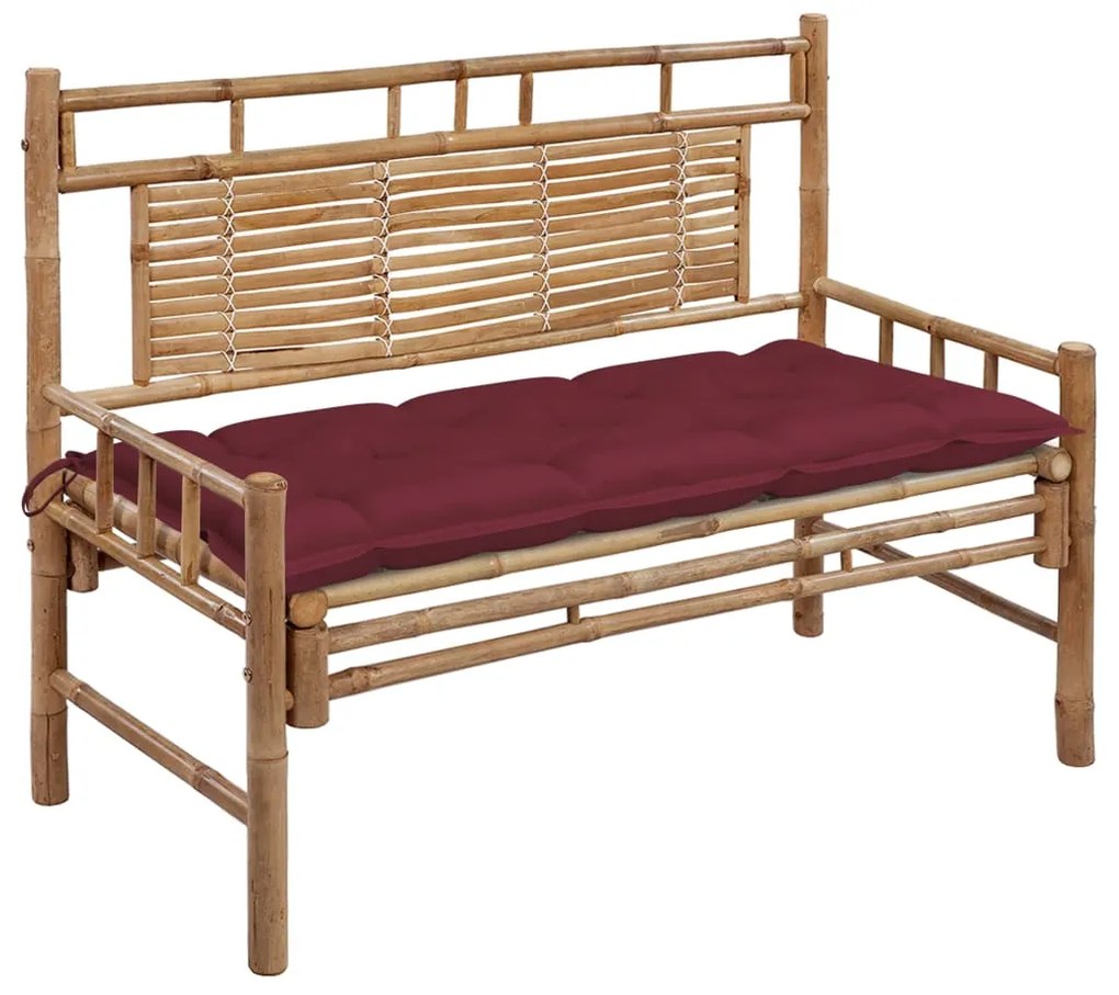 vidaXL Bancă de grădină cu pernă, 120 cm, bambus