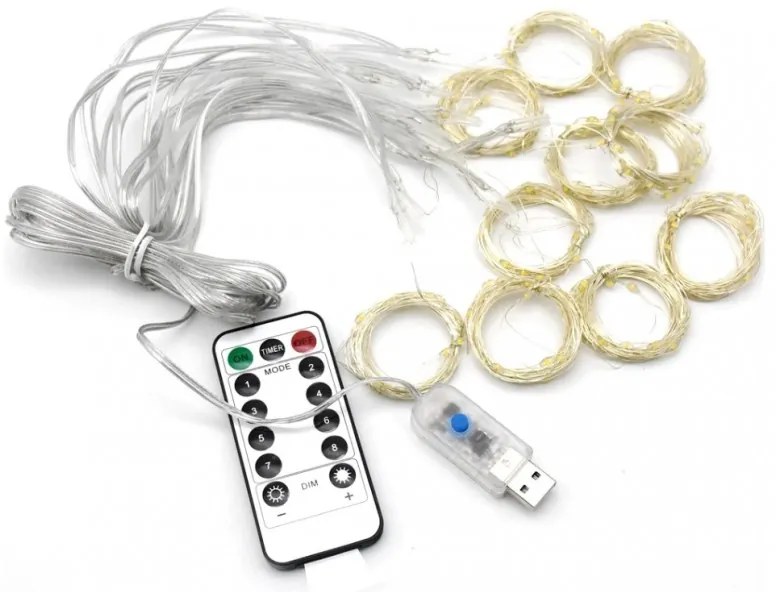 Draperie luminoasa LED STAR RAIN 3x3 m, alb cald