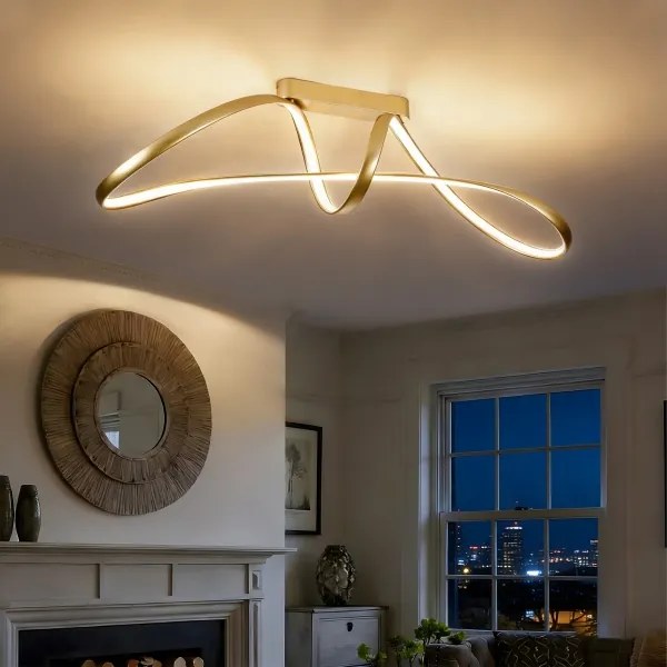 Brilagi-LED Lustră aplicată reglabilă TWISTER LED/60W/230V 3000-6000K auriu + telecomandă