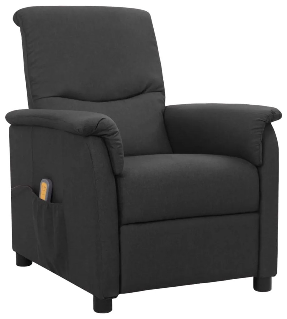 3093282 vidaXL Fotoliu de masaj cu ridicare, gri închis, textil